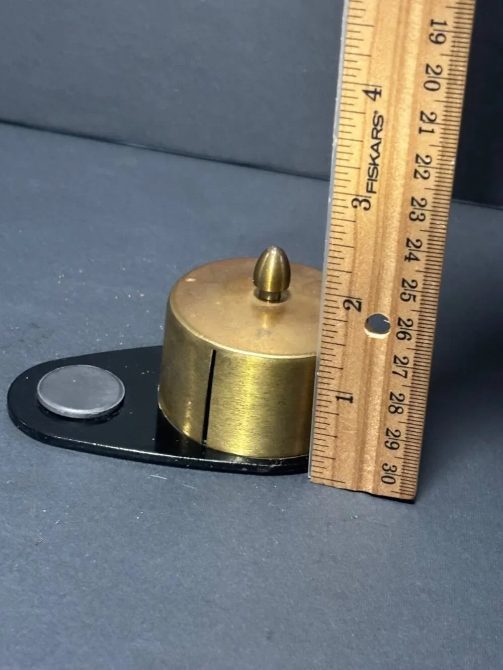 Brass Stamp Dispenser With Paperclip Magnet By PAT Products Made In USA VTG 70s